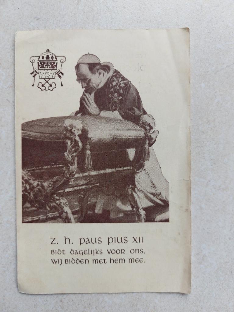 bidprentje paus Pius XII, Verzamelen, Verzenden, Bidprentje