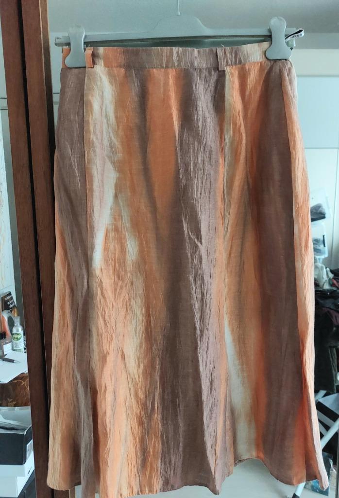 jupe 3/4 dégradé orange brun beige, effet soie sauvage, T 40, Taille 38/40 (M), Enlèvement ou Envoi, Comme neuf, Orange