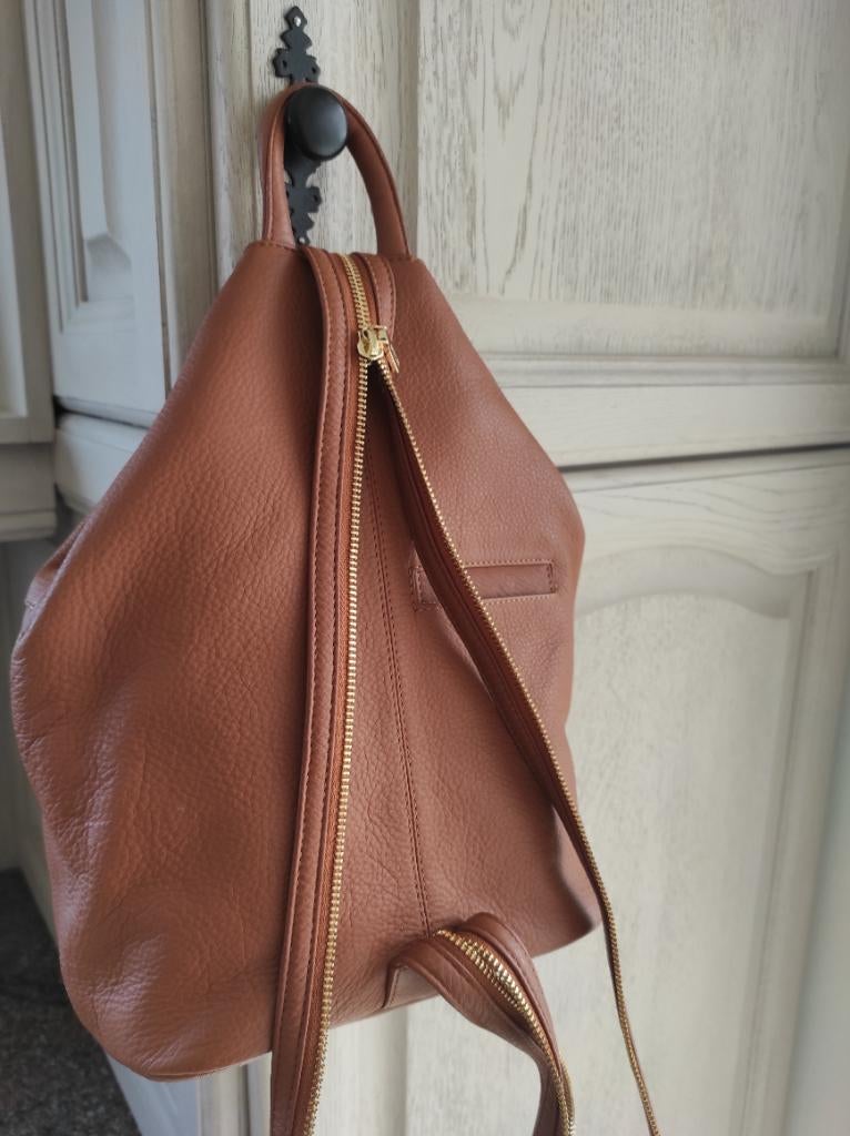 Lederen handtas crinkles, Enlèvement, Comme neuf, Brun, Sac à main
