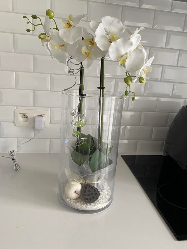 Deco vaas met orchidee, Huis en Inrichting, Ophalen
