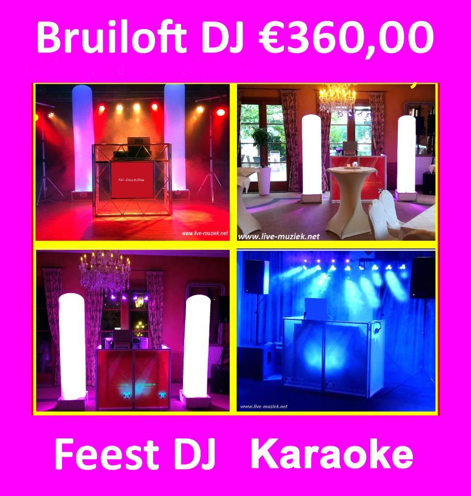 Dj Bruiloft - Dj Feest - Dj drive-inshow coverband live band, Diversen, Overige Diversen, Nieuw, Verzenden