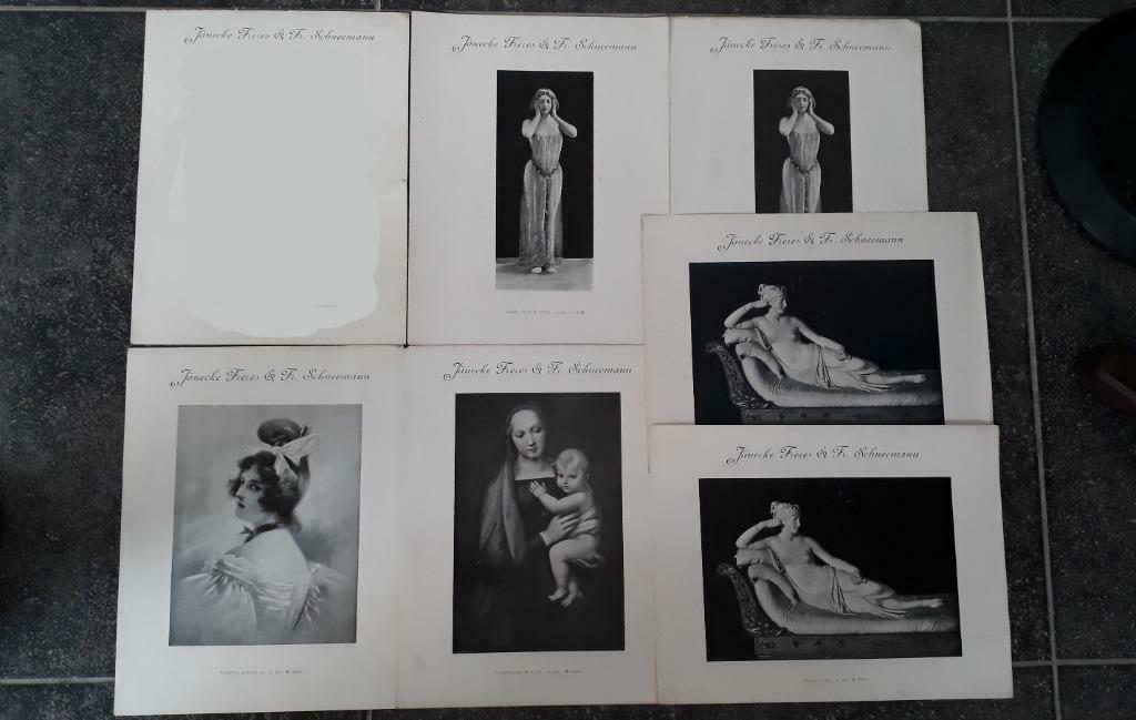 6 Grandes Photographies anciennes Art Nouveau, Enlèvement ou Envoi