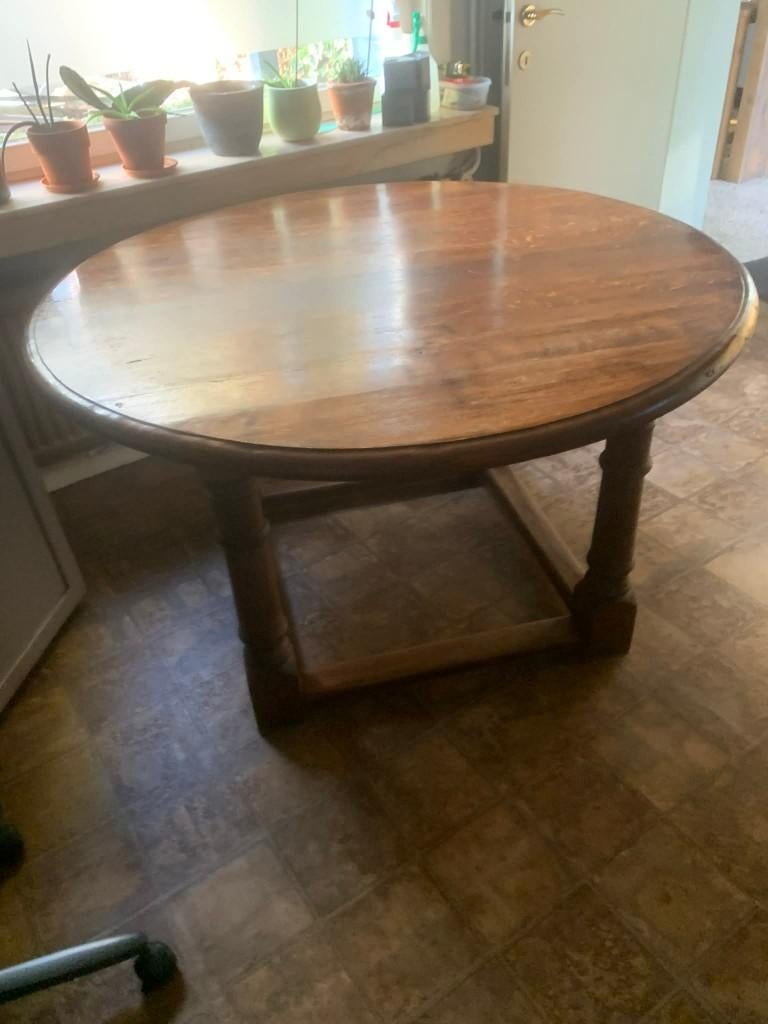 vintage houten ronde tafel, Ophalen