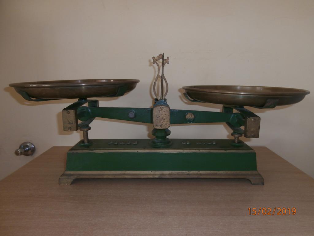Balance force 10 avec 2 plateaux en cuivre de 30 cm, Enlèvement