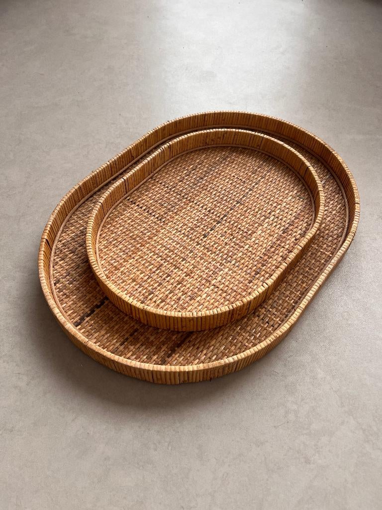 Ovalen rotan dienblad – Decoratieve Trays – Boho, Maison & Meubles, Accessoires pour la Maison | Plataux & Paniers, Neuf, Balance
