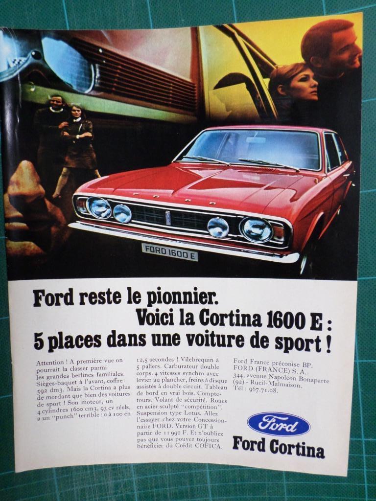 Ford Cortina - publicité papier - 1969, Enlèvement ou Envoi, Utilisé, Autres types