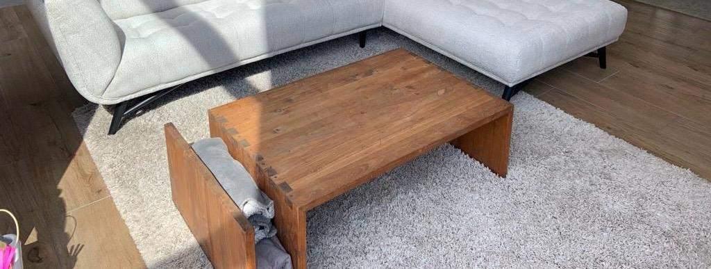 Ethnicraft Teak salontafel, Ophalen