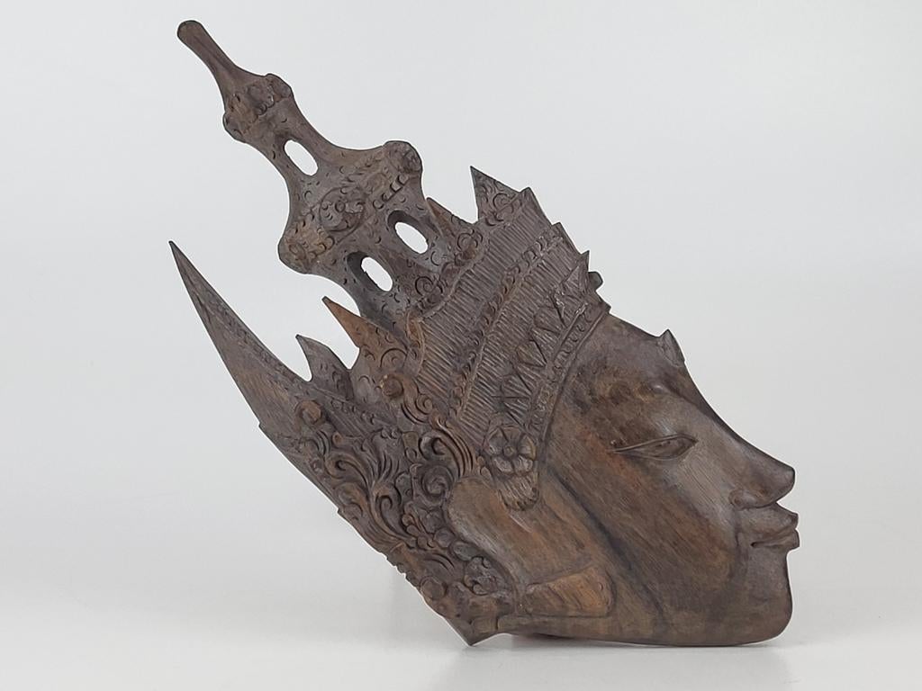 Masque indonésien en bois, Antiquités & Art, Enlèvement ou Envoi