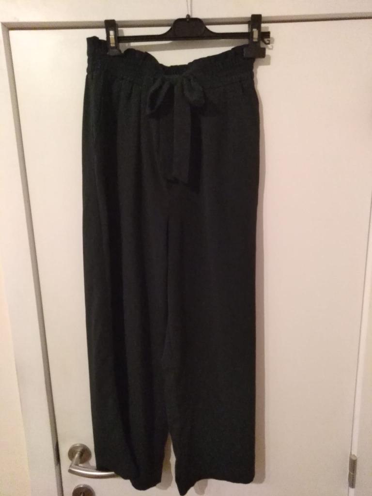 Pantalon tissu noir jambes larges Femme JBC, Zo goed als nieuw, Lang, Ophalen, Maat 38/40 (M)