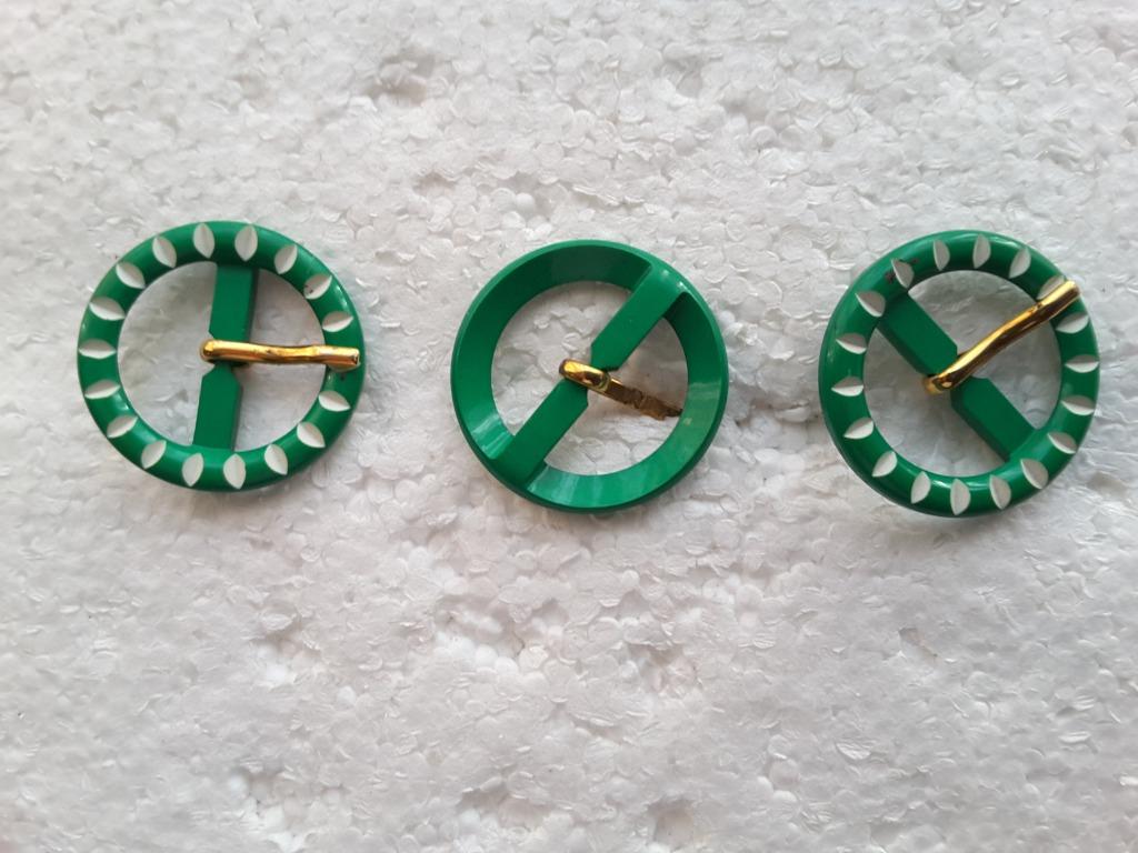 boucle de ceinture ronde 40 mm vert et blanc, Enlèvement ou Envoi, Neuf