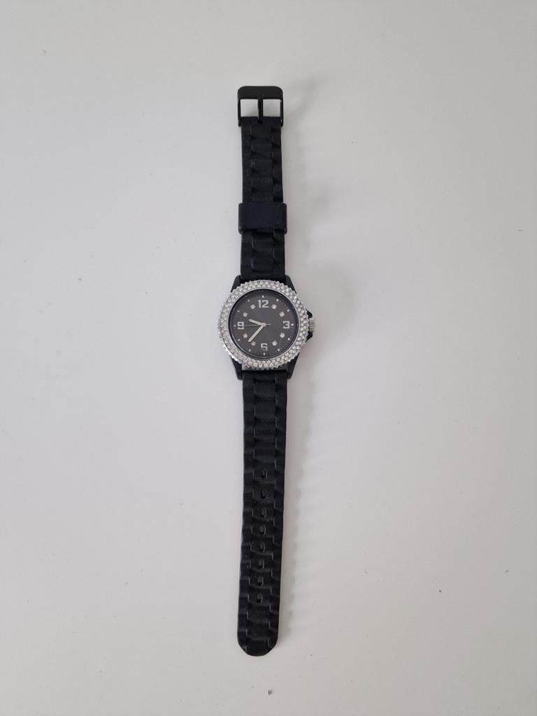Montre en strass noir, Enlèvement, Utilisé, Avec strass