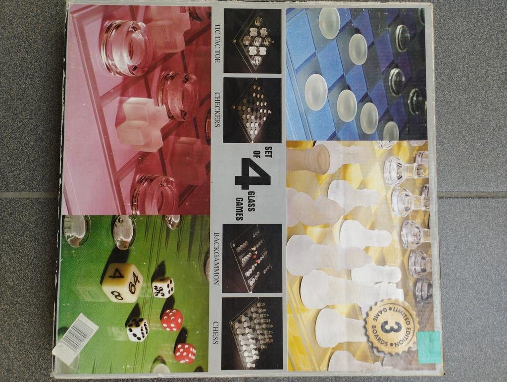 Spel (4) schaken, backgammon, dammen, tic tac toe, Ophalen of Verzenden, Zo goed als nieuw