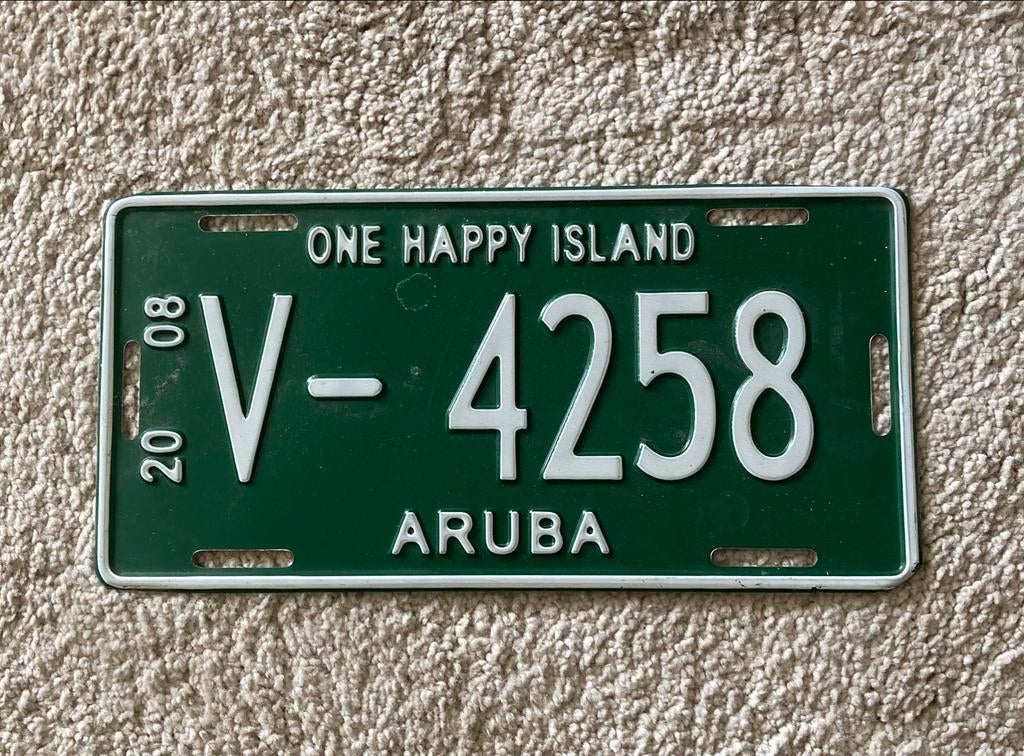 Kenteken ARUBA 2008, Ophalen of Verzenden, Gebruikt