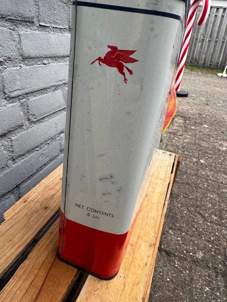 Mobiloil garage olie blik 5 Liter, Ophalen of Verzenden, Gebruikt, Overige, Overige merken