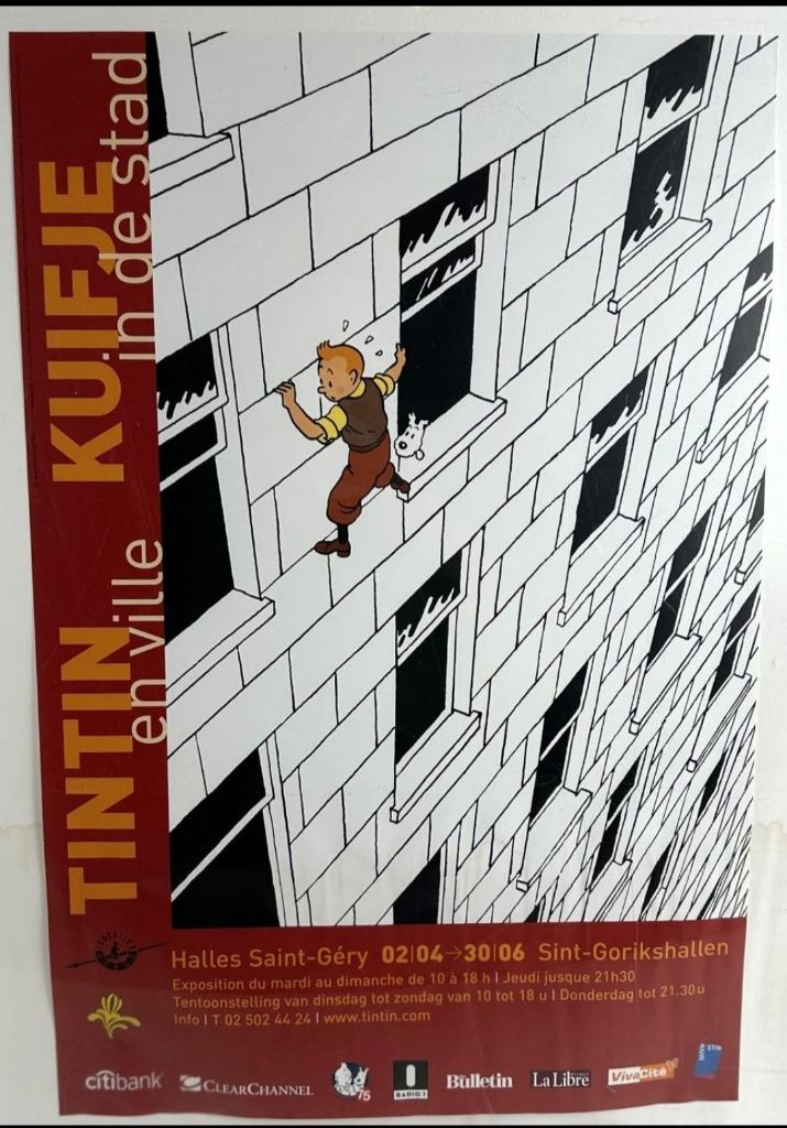 Affiche, poster de l'exposition Tintin en ville, Neuf, Enlèvement ou Envoi, Rectangulaire vertical, Autres sujets/thèmes