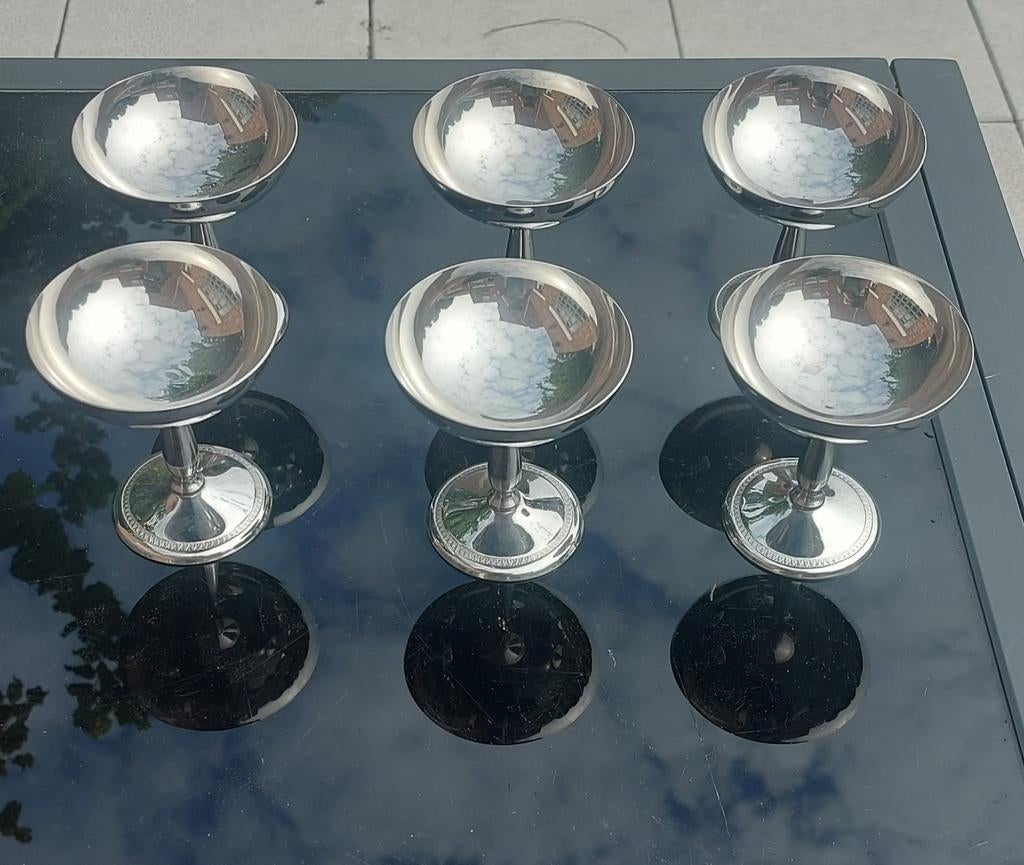 6 Ijscreme potjes uit inbox, Ophalen, Nieuw, Inox