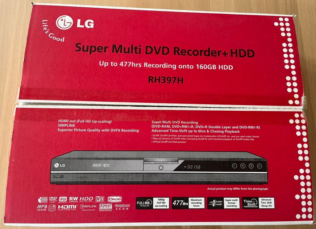 LG RH397H Super Multi DVD Recorder+HDD (160GB/HDMI/USB), Enlèvement, Comme neuf, Enregistreur à disque dur, Avec enregistreur DVD