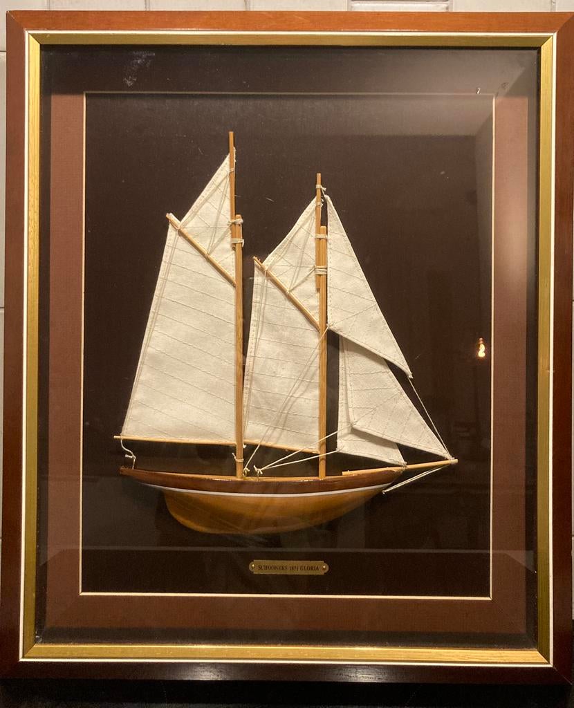 Ingelijst scheepsmodel in zeer mooie staat, Ophalen, Zo goed als nieuw