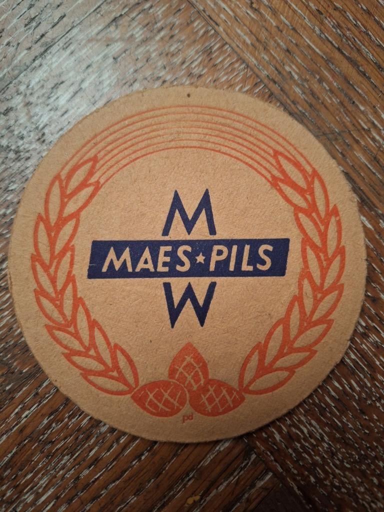 Oud bierviltje Maes Pils brouwerij Alken Maes Waarloos, Verzamelen, Ophalen of Verzenden, Zo goed als nieuw