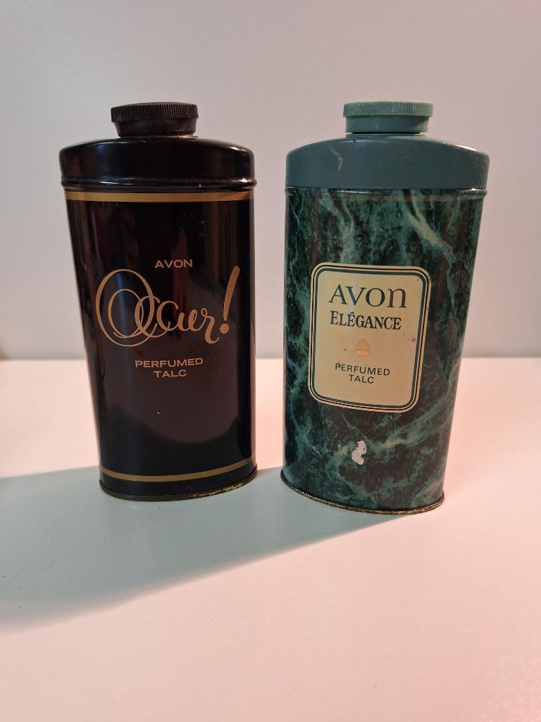 vintage Avon geparfumeerde talkpoeder verzamelitems, Ophalen of Verzenden, Gebruikt