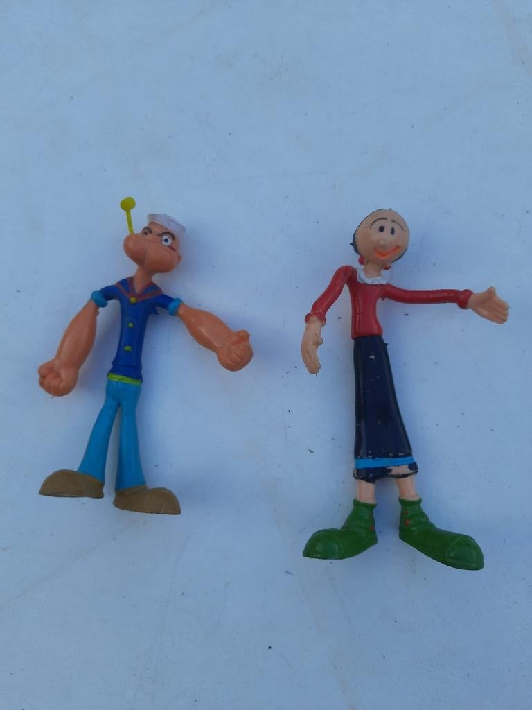 2 Buigbare vinylfiguurtjes POPEYE en OLIJFJE*VINTAGE*ZELDZAA, Ophalen, Zo goed als nieuw