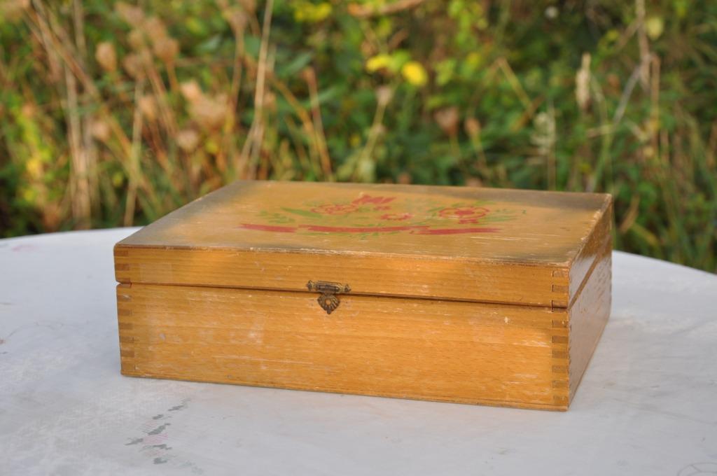 ancienne boite en bois, Ophalen of Verzenden