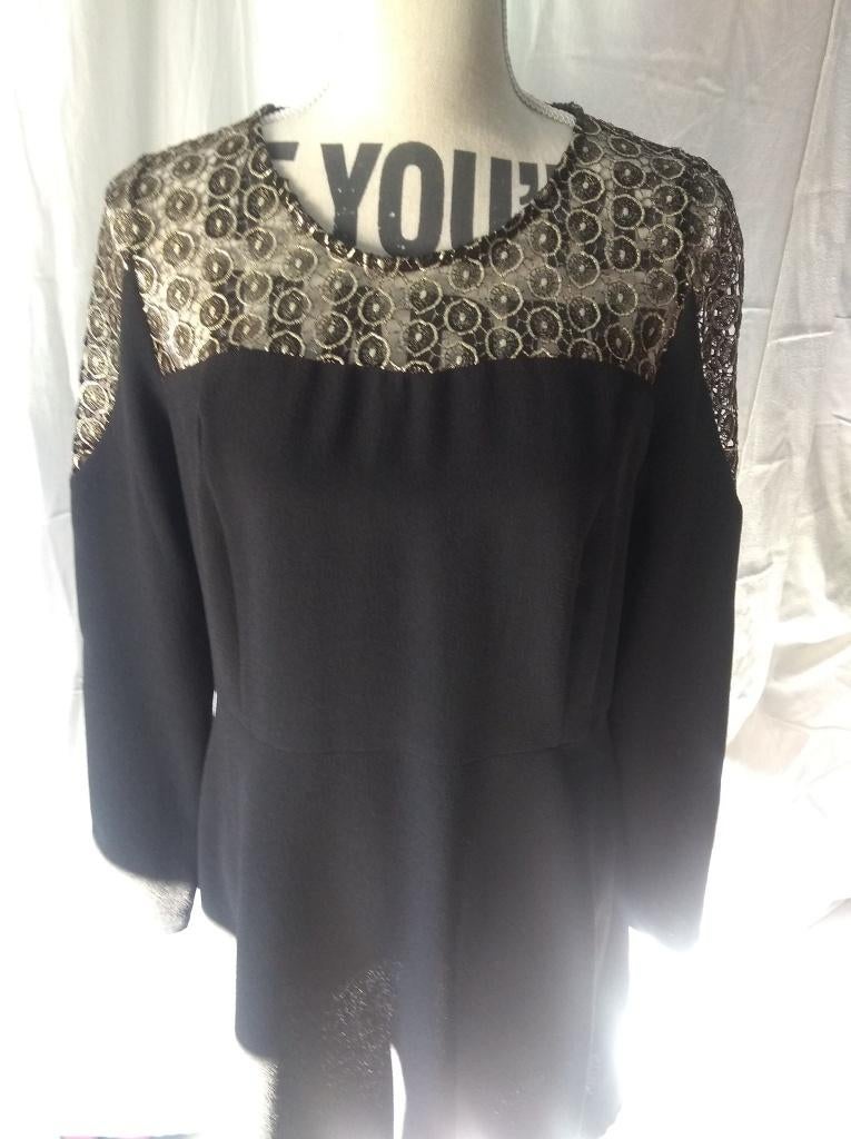 zwart kleed met goud bovenaan maat M, Kleding | Dames, Jurken, Ophalen of Verzenden, Maat 38/40 (M), Zwart