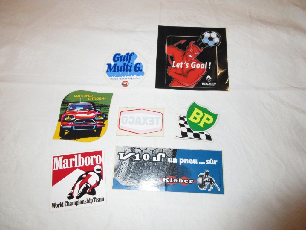 Autocollants Citroën BP GULF TEXACO RENAULT KLEBER MARLBORO, Enlèvement