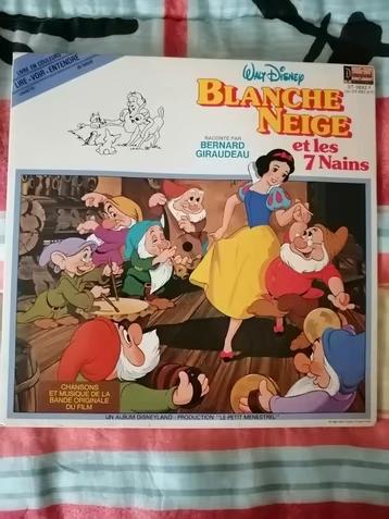 DISNEY 33 tours BLANCHE NEIGE ET LES 7 NAINS LIVRE DISQUE, Collections, Disney, Envoi
