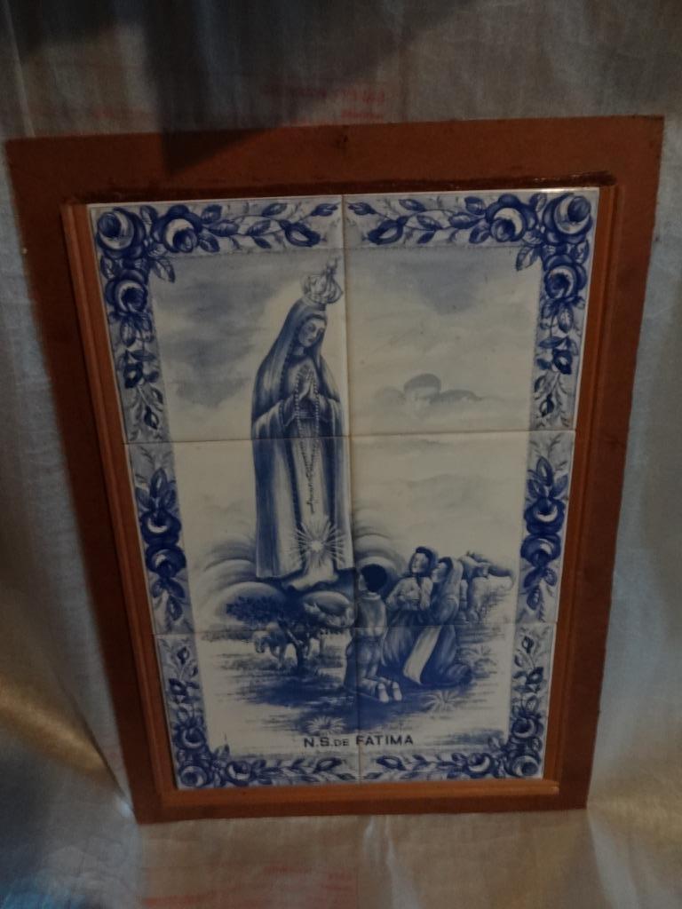 Religeuze kader in tegels N.S. Fatima, Antiek en Kunst, Antiek | Wandborden en Tegels, Ophalen of Verzenden