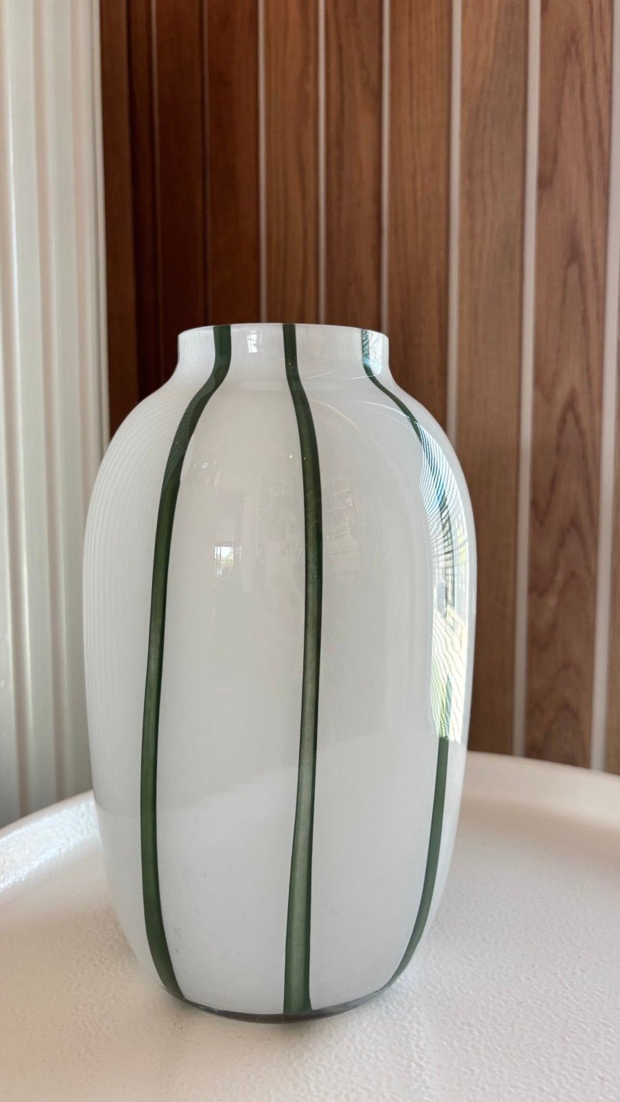Vaas (H25-14 diam), Ophalen, Zo goed als nieuw, Wit, 25 cm
