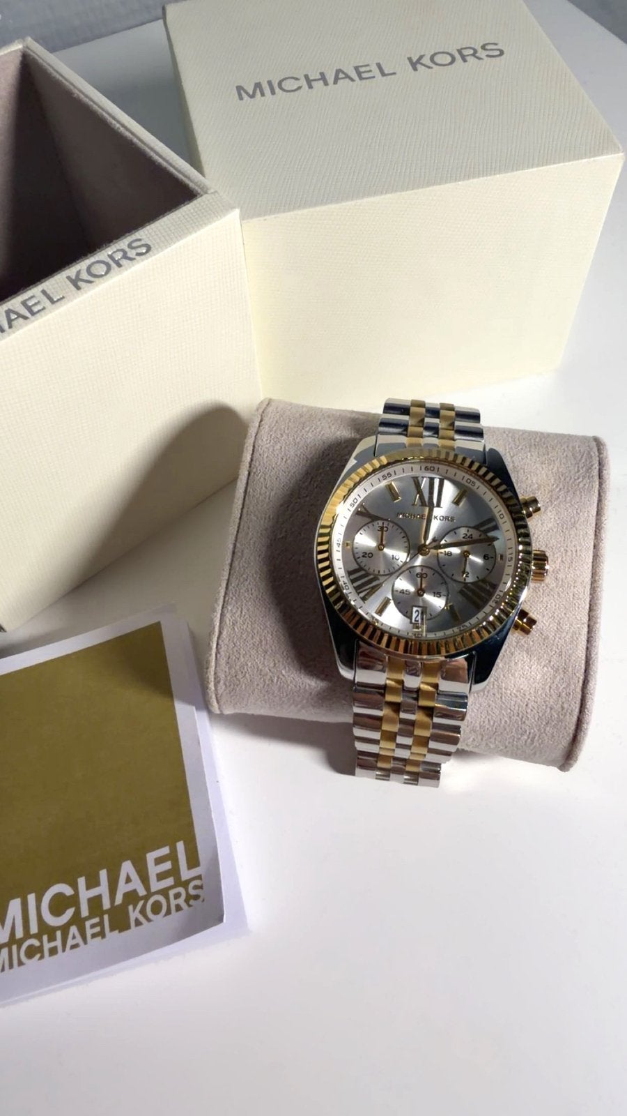 Michael Kors Lexington Mixed - Nieuw tweekleurig horloge, Verzenden