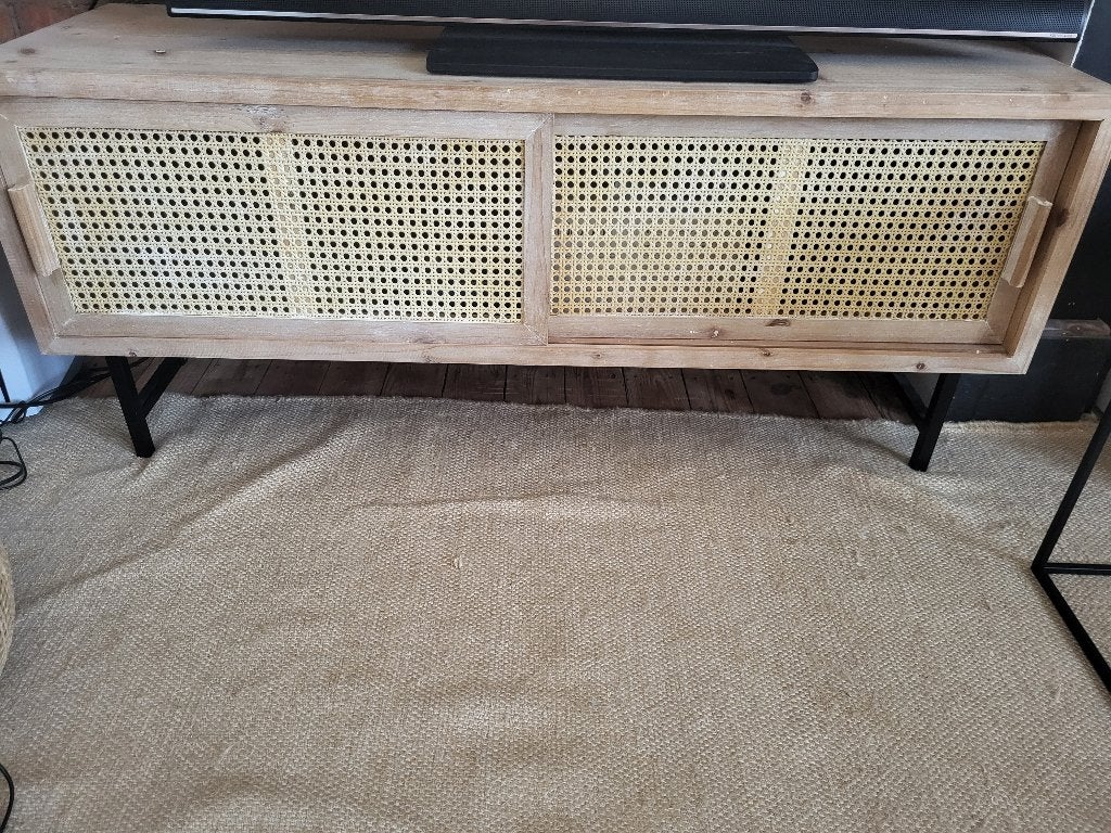 Rotan tv-kast, Ophalen, 100 tot 150 cm, Zo goed als nieuw, Minder dan 100 cm