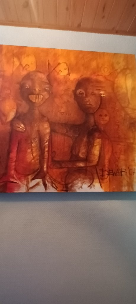 Schilderij DEWAB 07, Doek, Portret of Personen, Expressionistisch, Ophalen of Verzenden