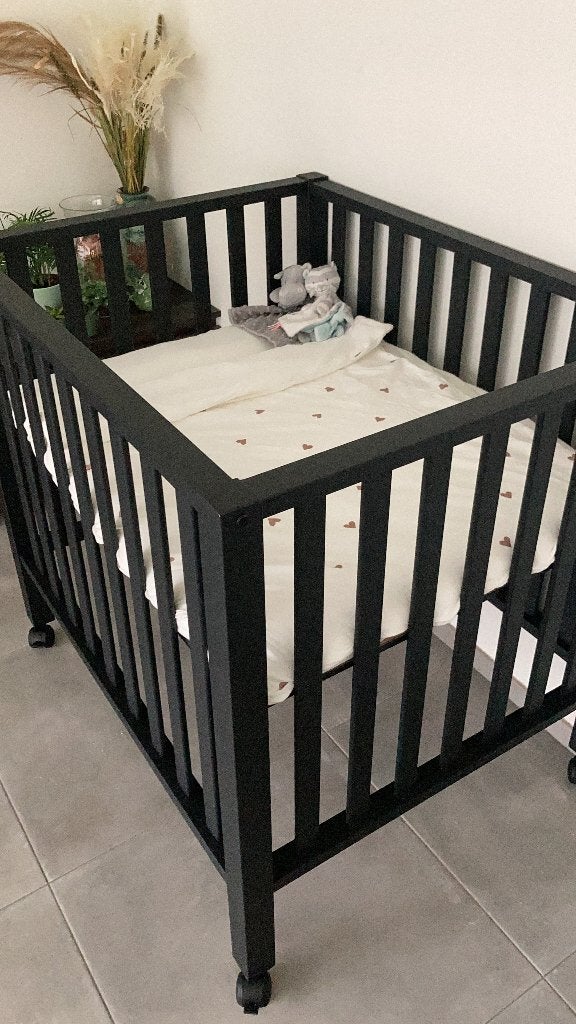 Park Pericles Ocean Zwart inclusief matras/lakens aerosleep, Ophalen, Zo goed als nieuw, Rechthoekig, In hoogte verstelbaar