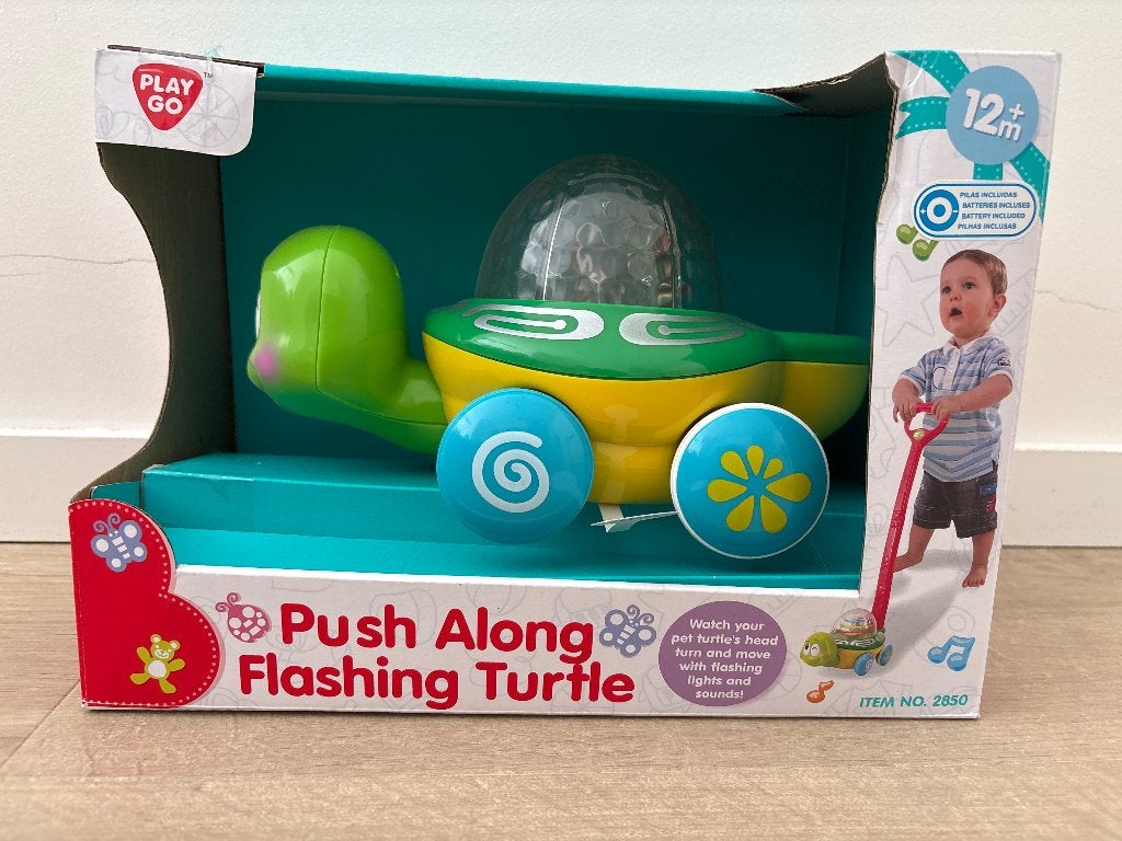 Play Go push along flashing turtle (duwspeeltje), Ophalen, Nieuw, Mobiel, Met licht