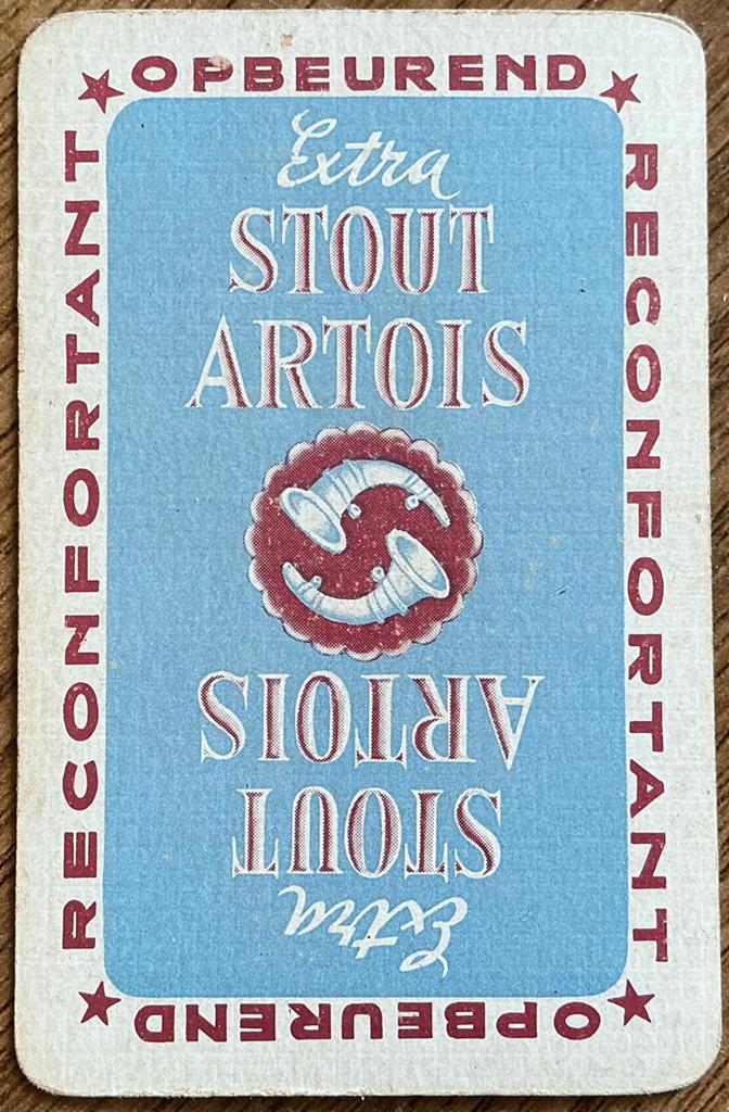 Oude speelkaart STOUT ARTOIS EXTRA, Verzamelen, Speelkaarten, Jokers en Kwartetten, Ophalen of Verzenden, Zo goed als nieuw, Speelkaart(en)