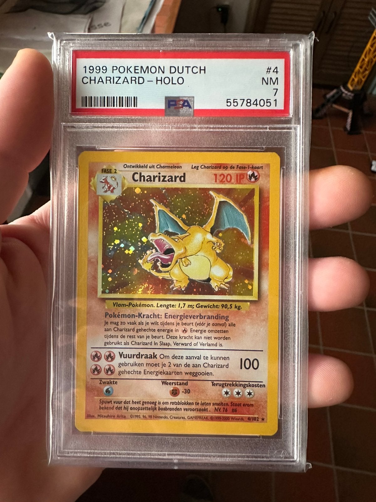 Base set Charizard Nederlands psa 7, Hobby en Vrije tijd, Ophalen, Zo goed als nieuw