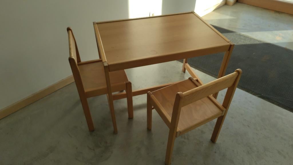Houten tafeltje met 2 stoeltjes, Ophalen, Gebruikt, Tafel(s) en Stoel(en)