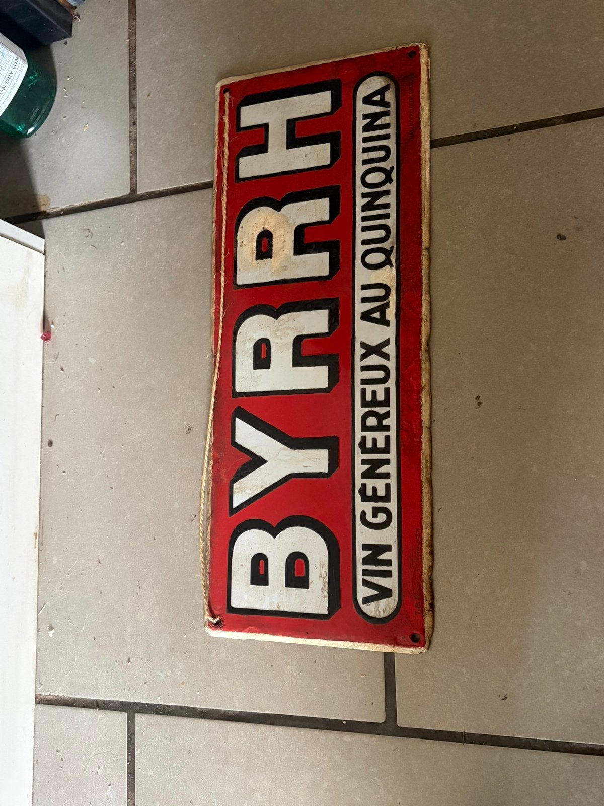 Emaille bord byrrh 1931, Ophalen, Gebruikt, Reclamebord