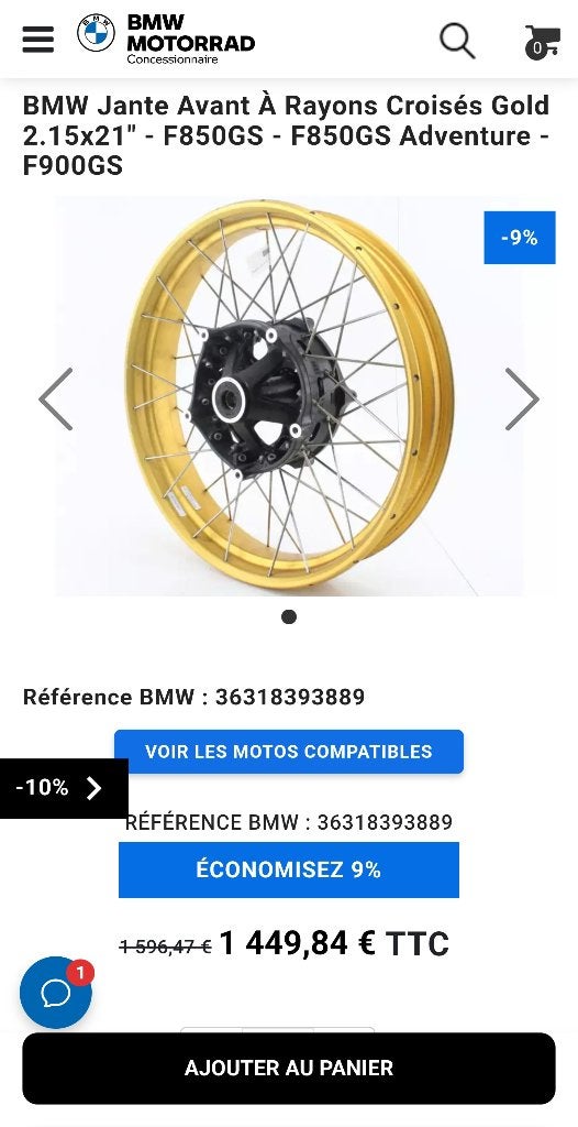 Jantes BMW F850 GSA, Enlèvement, Utilisé