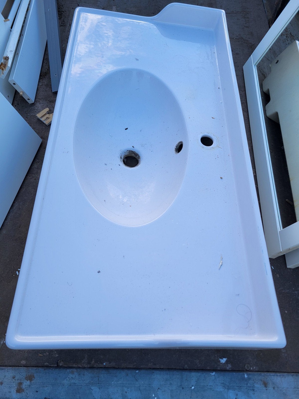 IKEA RÄTTVIKEN keramische wastafel (100 cm), Ophalen, Gebruikt, Wasbak of Wastafel