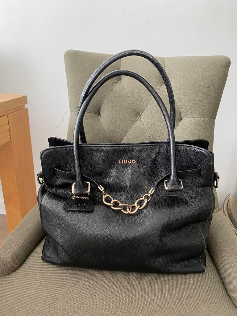Liu jo lederen tas, Handtassen en Accessoires, Ophalen, Gebruikt, Zwart, Shopper