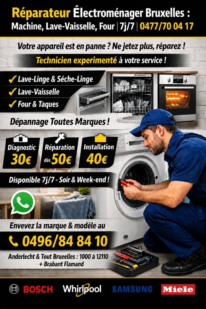 Dépannage électroménager Réparation à domicile 7j/7, Enlèvement, Utilisé