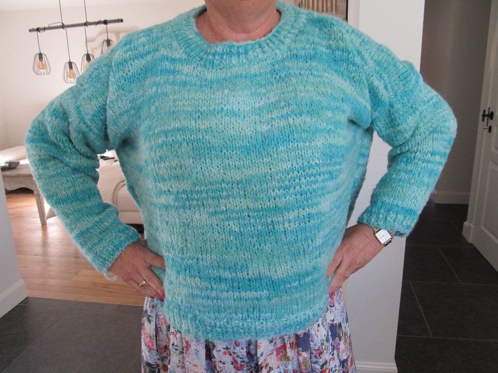 NIEUW GEBREIDE TRUI TURQUOISE, Kleding | Dames, Ophalen of Verzenden, Nieuw, Blauw