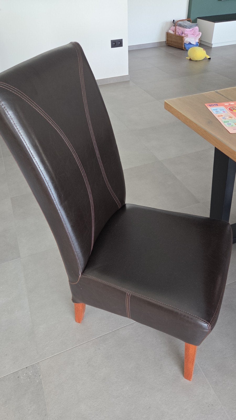 6 chaises, Brun, Enlèvement, Cuir, Cinq, Six Chaises ou plus