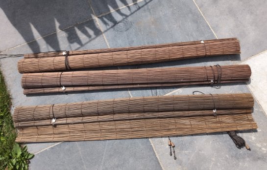 bamboe rolgordijn, Huis en Inrichting, Ophalen, Gebruikt, 100 tot 150 cm, Bruin
