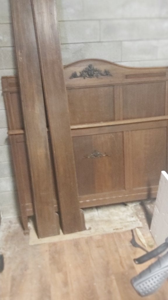antiek eik bed met aangepaste latoflex erbij, Antiek en Kunst, Ophalen