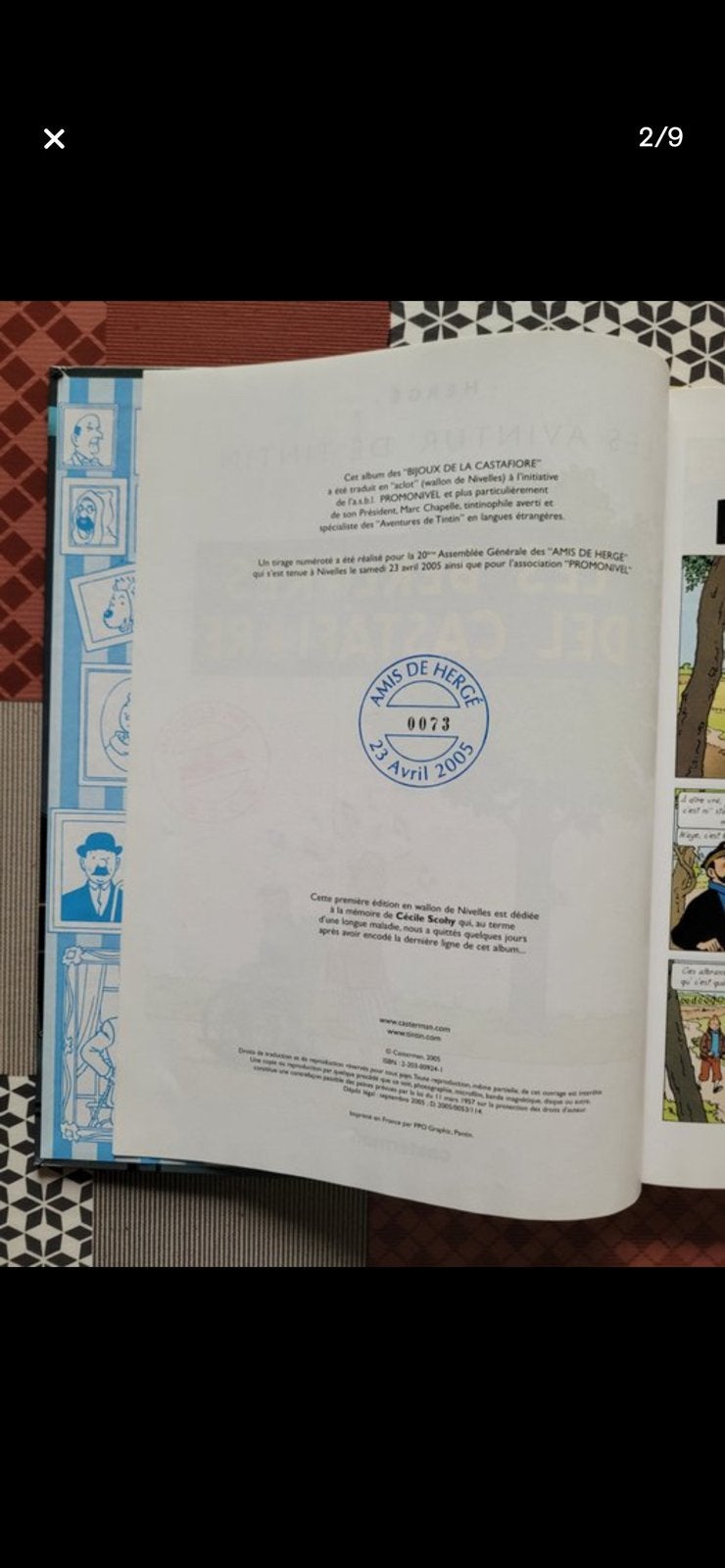 Kuifje boek genummerd, Collections, Personnages de BD, Enlèvement ou Envoi, Tintin, Comme neuf, Livre ou Jeu
