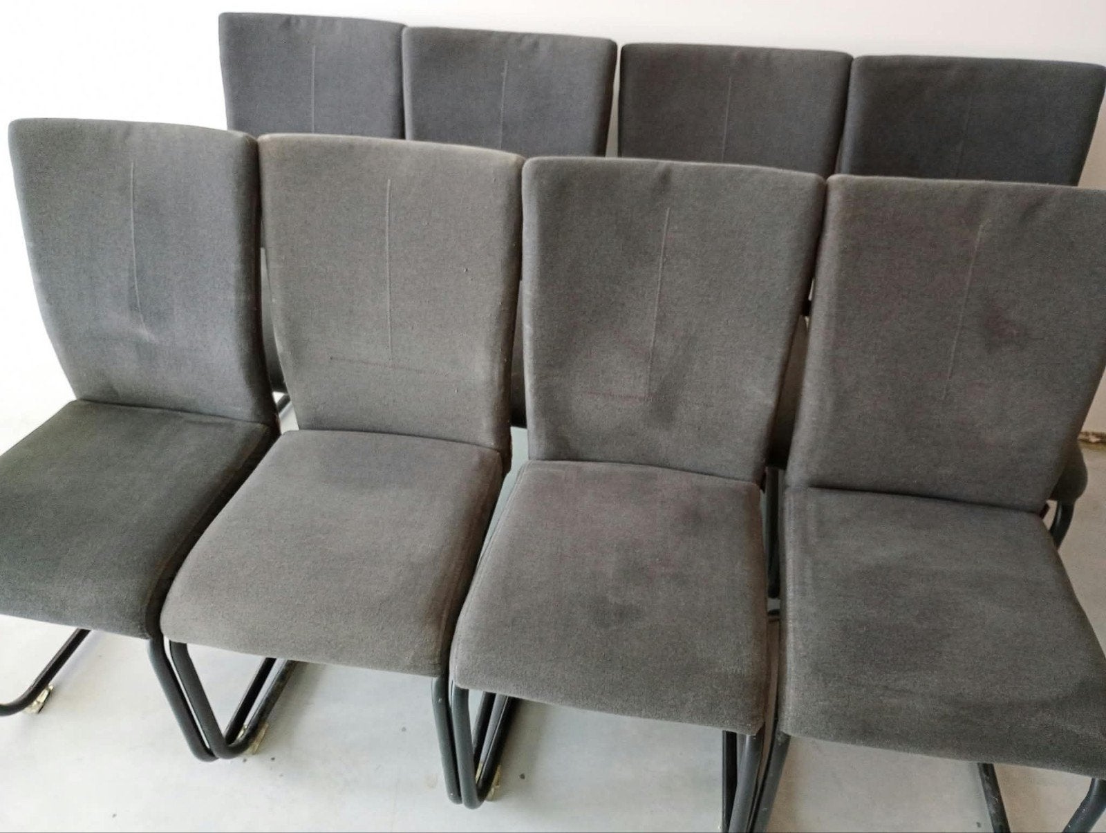 8 eetkamerstoelen antraciet, Huis en Inrichting, Ophalen, Gebruikt, Vijf, Zes of meer stoelen, Modern